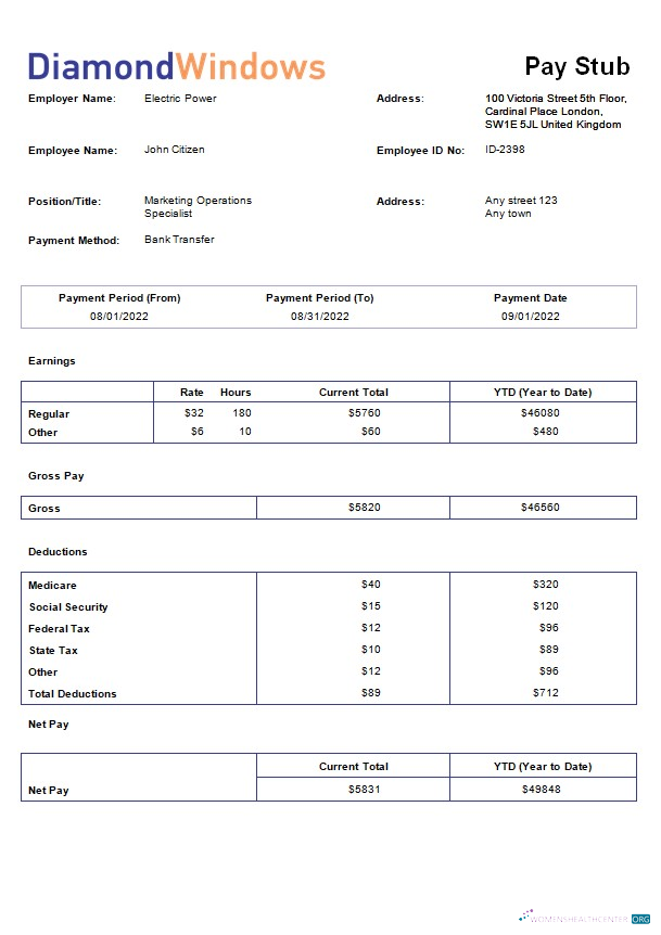Download windows and door construction company payroll template in Word and PDF formats Photoshop template